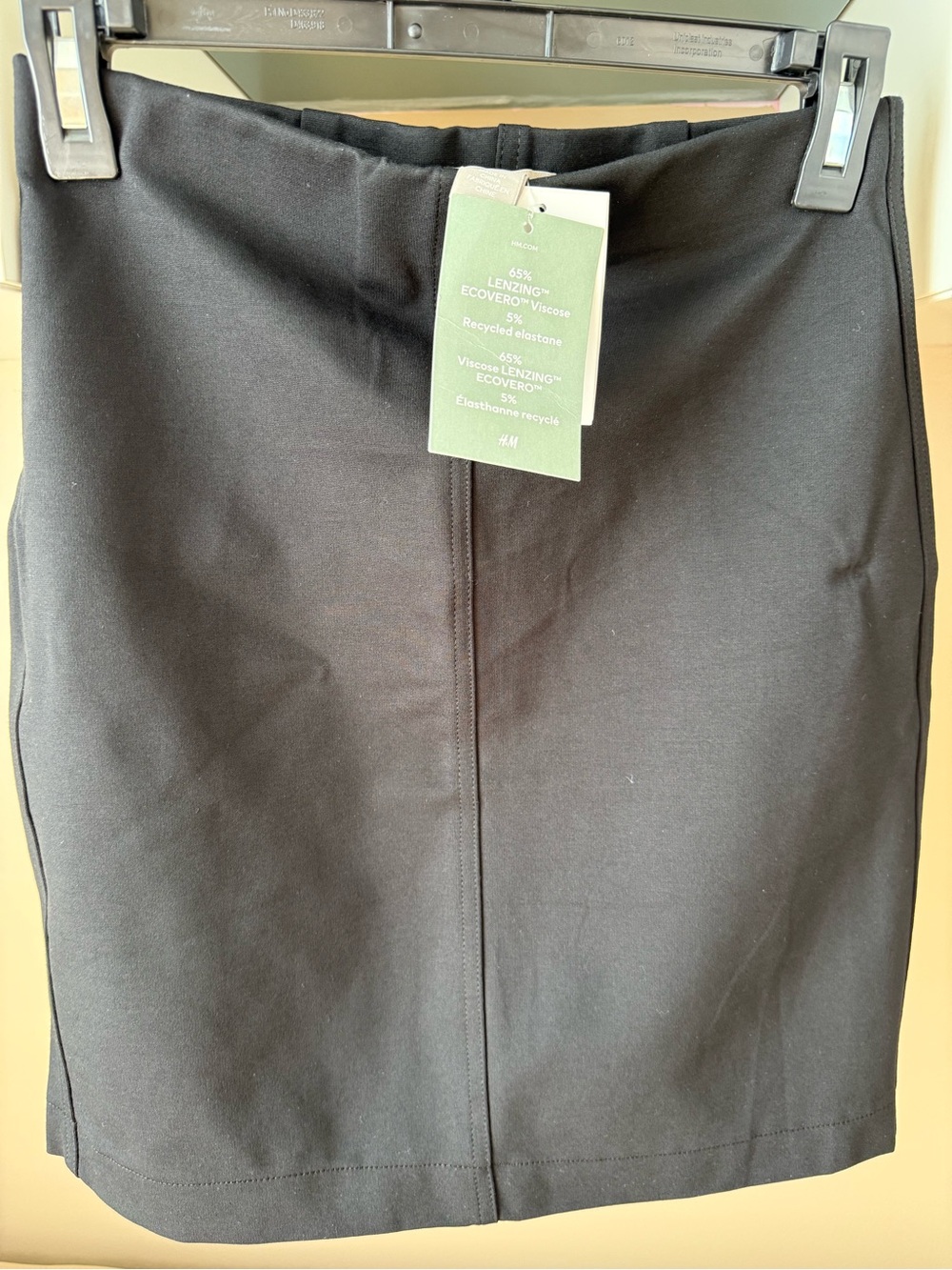 H&M Black Knit Skirt with Ribbed Waistband